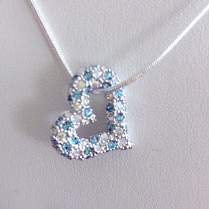 Heart shape necklace made with Swarovski crystals